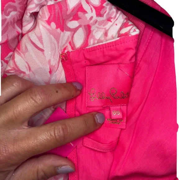 New Lilly Pulitzer Winola Floral Off-the-Shoulder Romper Pink Size 00 NWT! - Picture 4 of 5